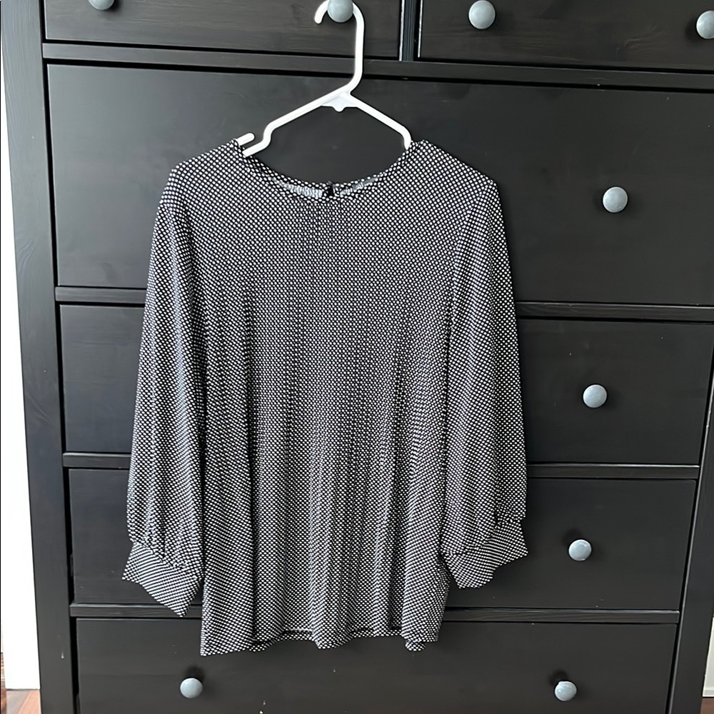 Women's Black and White Polka Dot Top